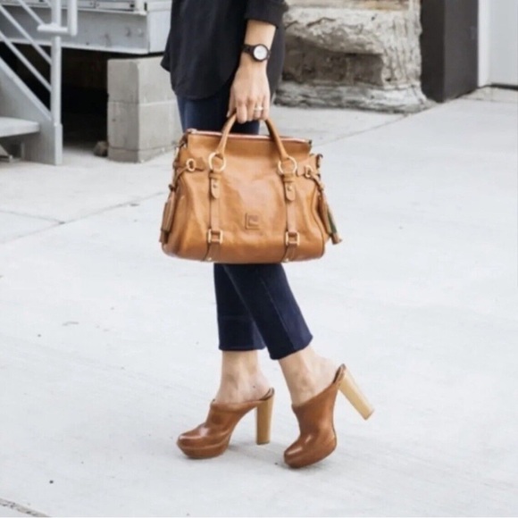 Frye Natasha Clog Leather Platform Mules Heels - Picture 2 of 7